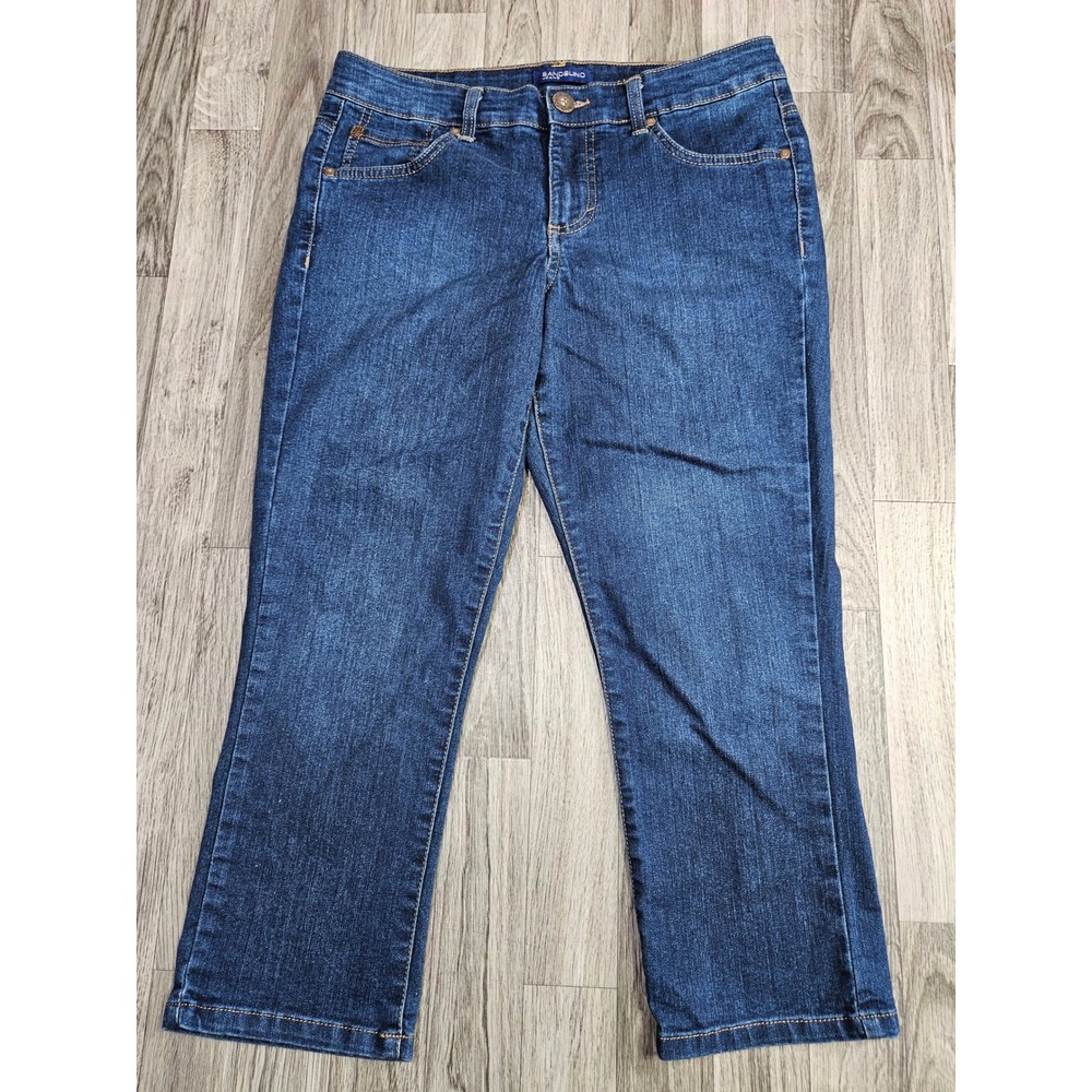Bandolino Jeans Women 8 Blue Cropped Capri Dark Wash Stretch Denim